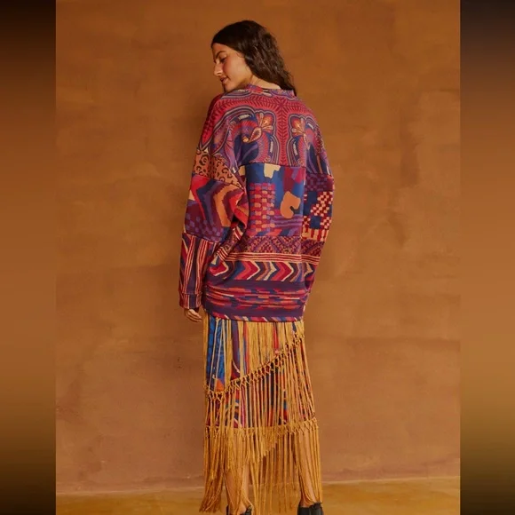 FARM RIO mixed print tunic sweatshirt Size XS NWT - Picture 4 of 6